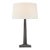 Chapman & Myers by Visual Comfort Signature Strie Fluted Column Table Lamp in Aged Iron with Linen Shade For Sale