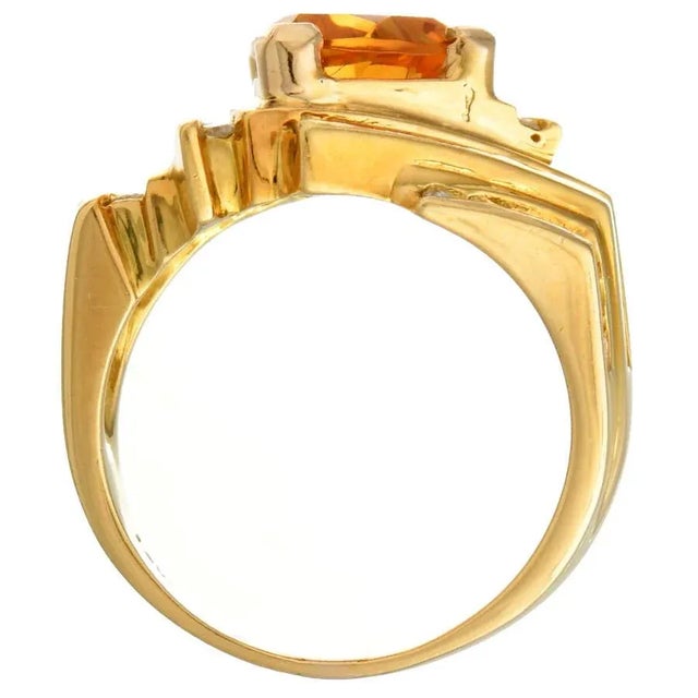 18KY Le Vian Citrine(1.6) & Diamond(0.60) Ring, size 6.25 For Sale - Image 4 of 5