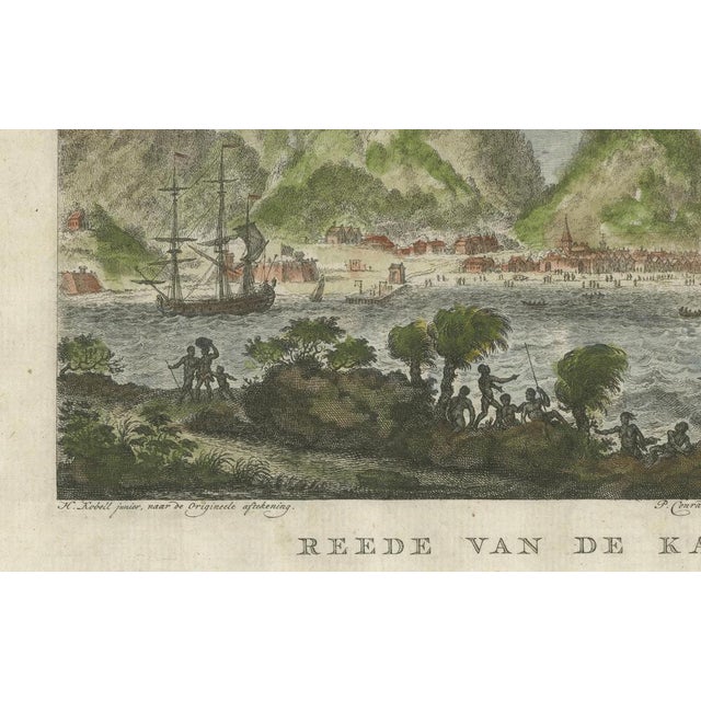 S. Fokke, P. Conradi, and V. van der Plaats, Cape of Good Hope & Table Bay Ships at Anchor, 1777, Engraving For Sale - Image 4 of 11