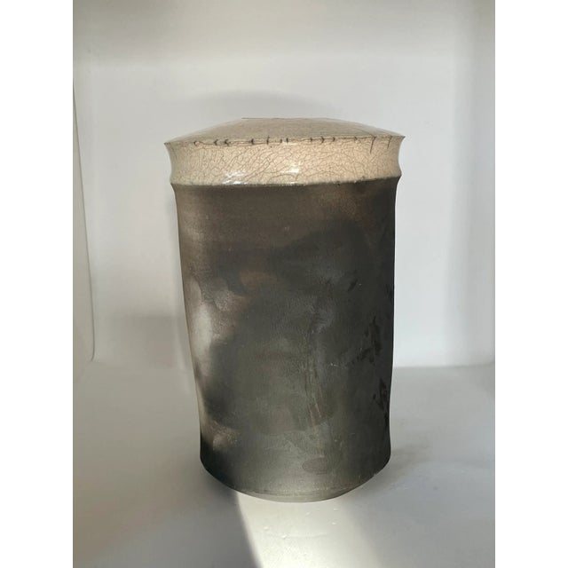 Late 20th Century Late 20th Century Modern Cream and Black Vase For Sale - Image 5 of 7