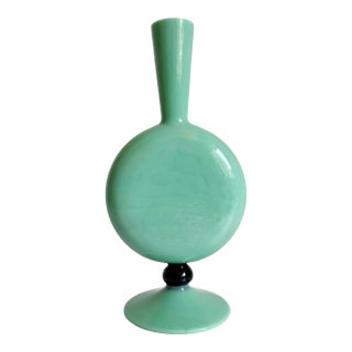 1920s Art Deco Mint Glass Vase For Sale