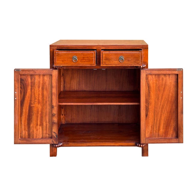 Oriental Chinese 2 Drawers Wood Pattern Brown Credenza Console Cabinet ...