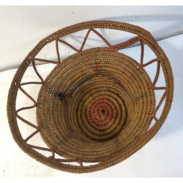 Vintage Hand Crafted Artist Woven Basket For Sale - Image 4 of 8