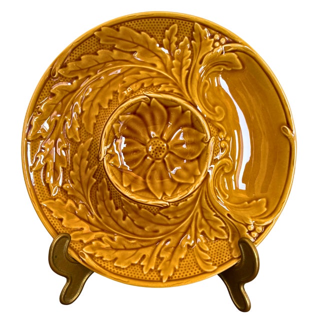 Majolica Artichoke Plates from Gien, 1950, Set of 4 For Sale - Image 3 of 8