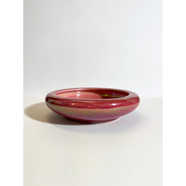 Shallow Pink Lustre Porcelain Bowl from Devon Lustre Fieldings, 1930s For Sale - Image 11 of 12