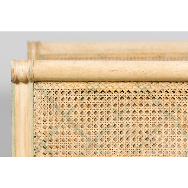 Early 20th Century French Louis XVI Style Painted Cane Daybed For Sale - Image 12 of 18