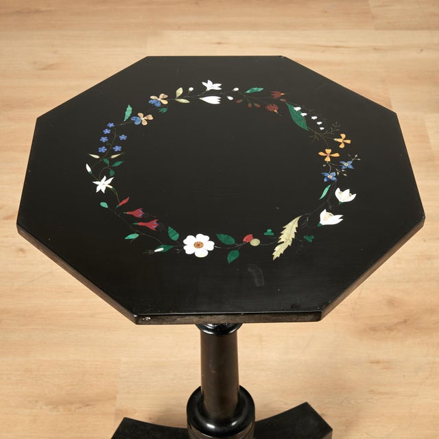 Antique Italian Inlaid Pietra Dura Stone Table or Stand For Sale - Image 4 of 12