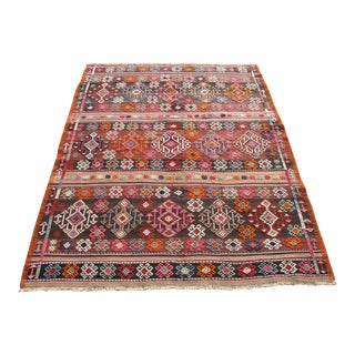 Vintage Turkish Kilim Area Rug, Living Room Diningroom Bathroom Kilim Rug, For Sale