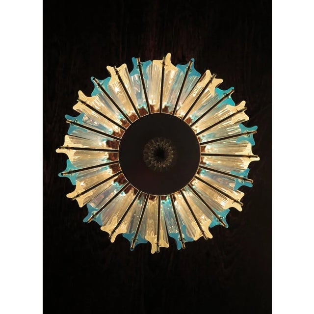 Blue Vintage Italian Glass Quadriedri Table Lamps, 1981, Set of 2 For Sale - Image 8 of 12