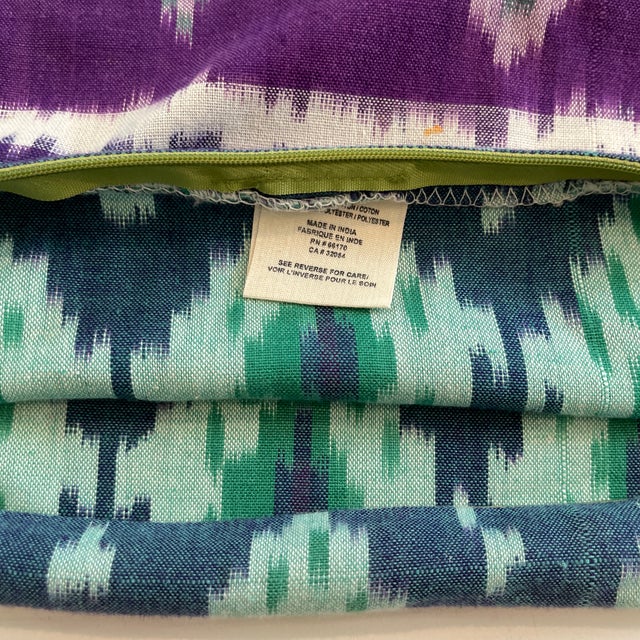 Ikat Pillow Covers- a Pair For Sale - Image 9 of 12