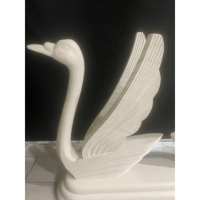 Maison Jansen Style Sculptural Mirror Image of Hand Carved Wood Swan Console Table Base Circa 1970s For Sale In Miami - Image 6 of 9