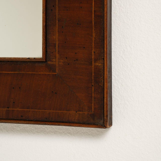 Brown 19th Century France Brown Wood Mirror For Sale - Image 8 of 8