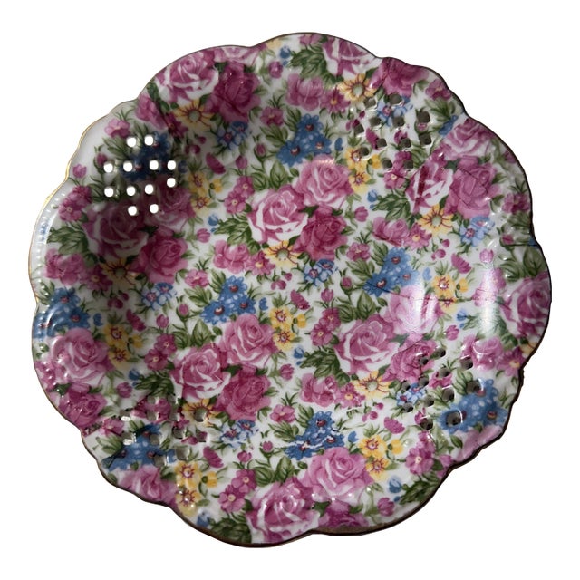 Vintage Porcelain Chintz Plate For Sale