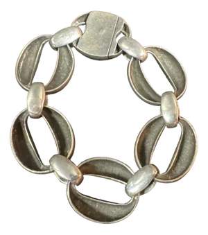 Silver Coffee Bean Bracelet, 1970s