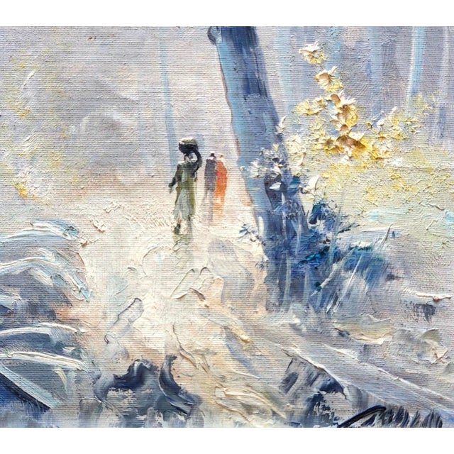 Impressionist Gilt Framed Impressionist Style Landscape Oil Painting, Signed For Sale - Image 3 of 5