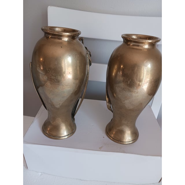 Mid 19th Century Antique Pair Japanese Bronze Iris Vases 19th C. Meiji Period Signed For Sale - Image 5 of 10