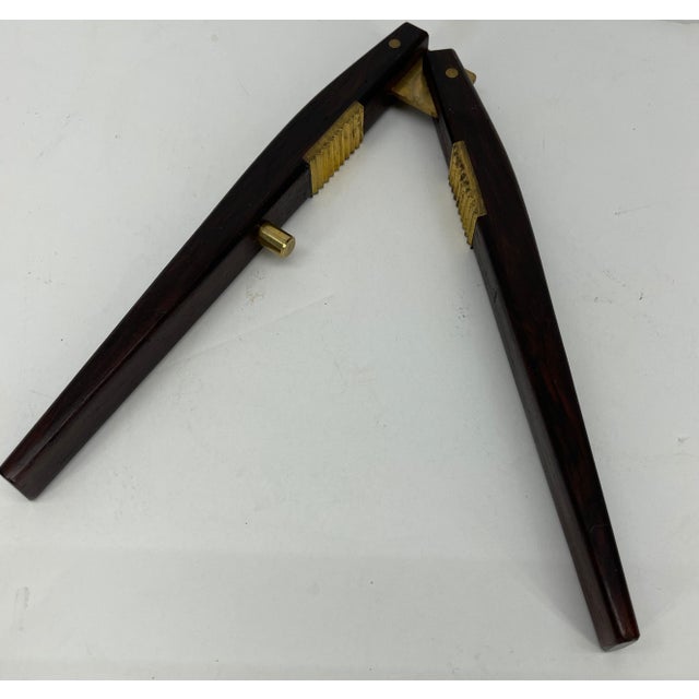 Chestnut 1960s Mid-Century Modern Denmark Poul Knudsen Teak & Brass Nutcracker For Sale - Image 8 of 12