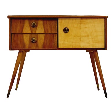 Small Mid-Century German Walnut and Beech Sideboard, 1950s For Sale