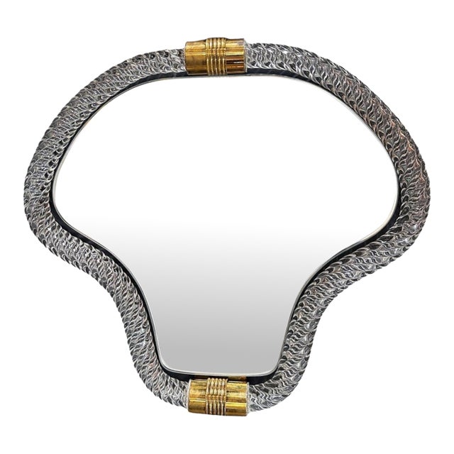 Vintage Italian Curvilinear Murano Wall Mirror 1940s For Sale