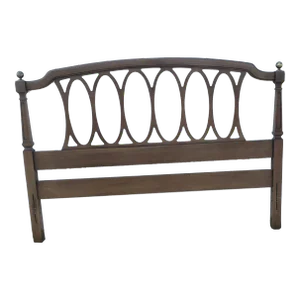 Mid 20th Century Vintage French Regency Walnut Full Size Headboard