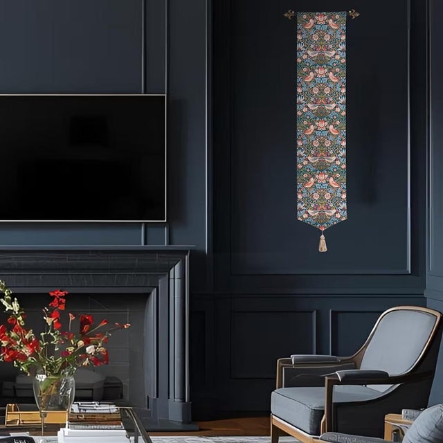 Add a refined touch to your home with this beautifully woven tapestry banner, perfect for narrow wall spaces, doorways, or...