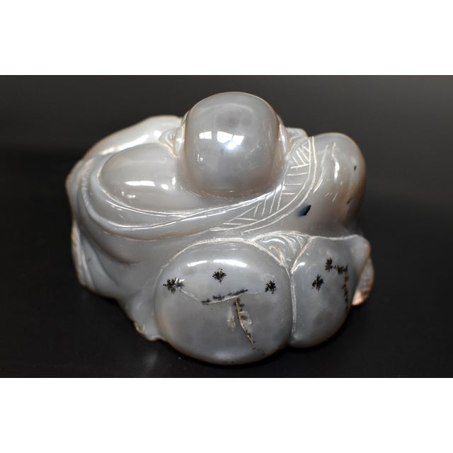 Large Agate Gemstone Happy Buddha For Sale - Image 13 of 13