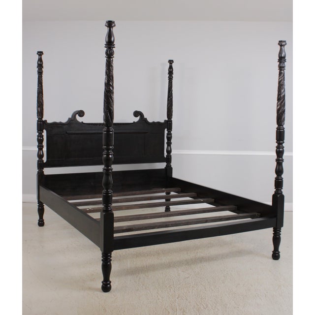 Age: Approx: 30 Years Old Details: Factory Distressed Plantation Style Bed Nice Carved Details High Quality Construction...