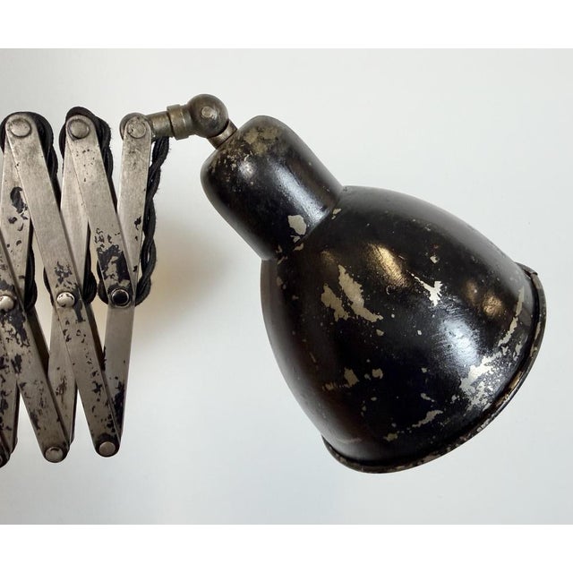 Industrial Black Scissor Wall Lamp, 1950s For Sale - Image 13 of 18