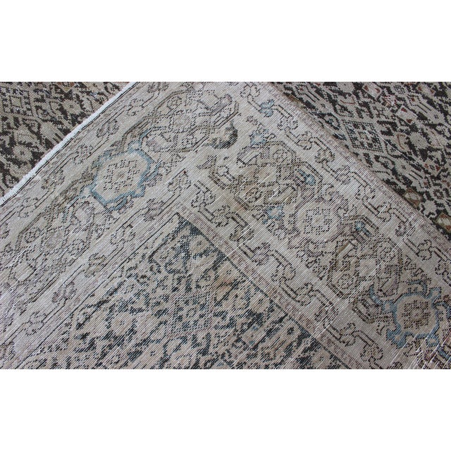 Wide Gallery Rug Persian Malayer With Geometric Design Charcoal & Citron Green 8'2 X 14'0 For Sale - Image 14 of 14