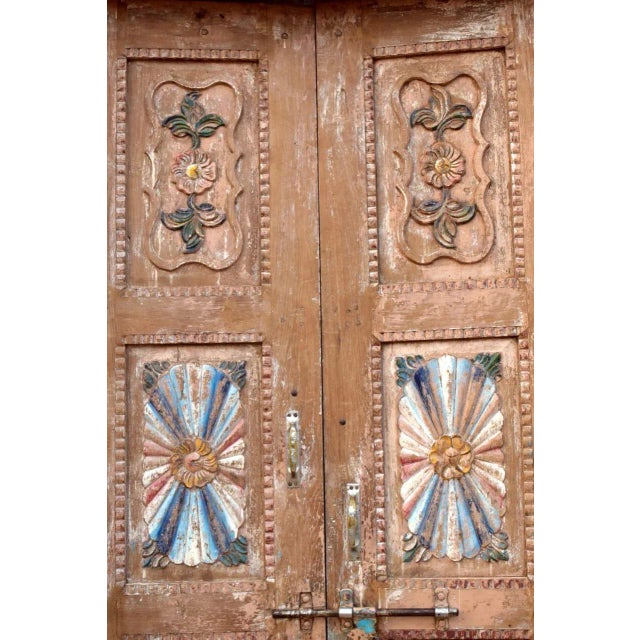 Antique Carved Door Anglo French Teak Door With Surround 98x54 For Sale - Image 4 of 6