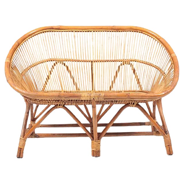 Mid-Century Danish Bamboo Sofa, 1950s For Sale