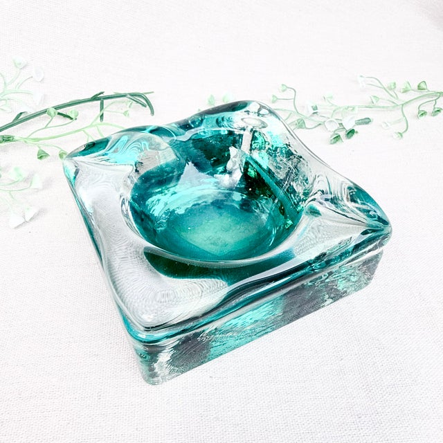 Vintage Murano Glass Ashtray in Green Glass, 1970s For Sale - Image 12 of 13