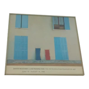 Vintage David Hockney Original Poster: A Retrospective the Metropolitan Museum of Art 1988, Framed