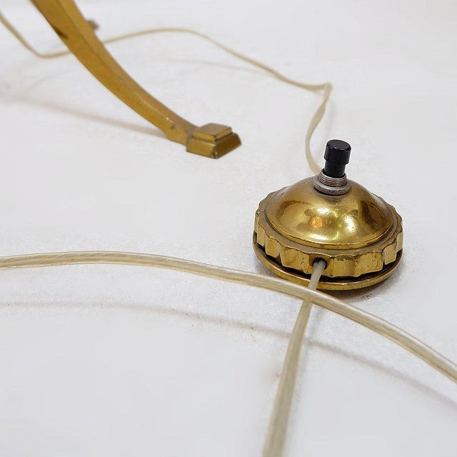 Vintage Brass and Wood Reading Floor Lamp For Sale - Image 13 of 16