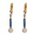 Contemporary Art Deco Style Diamond Sapphire 18k Yellow Gold and Platinum Drop Earrings, A Pair For Sale - Image 3 of 5