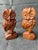 Vintage set of 2, hand carved wood owl figures. One owl has a slightly lighter wood finish then the other. Lightweight....