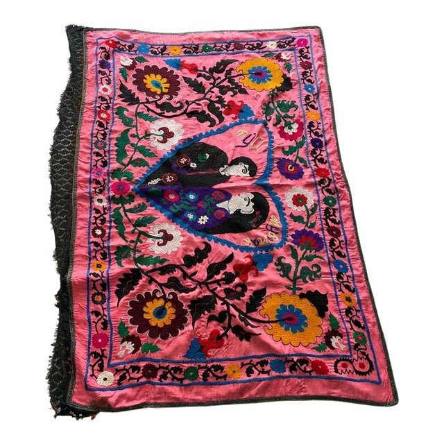 Asian Suzani Bedspread - Decorative Textile For Sale