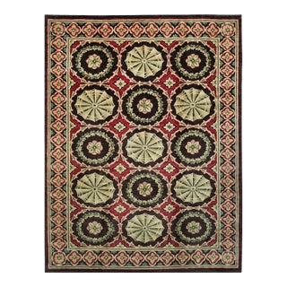 10x14 Giselle Coral Traditional Floral Hand Knotted Wool Carpet Rug For Sale