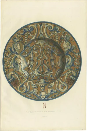 Delange, Majolica Plate of Mr. De Basilewski, 1869, Print