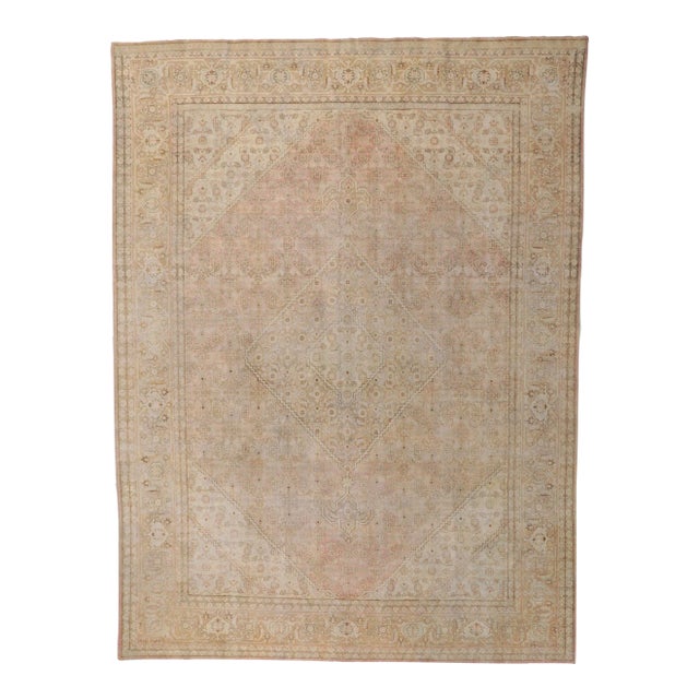 Early 20th Century Antique Persian Tabriz Rug, 08'10 X 09'10 For Sale