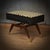 Velvet, Brass and Beech Ottoman in the style of Gio Ponti, 2000s For Sale - Image 9 of 9