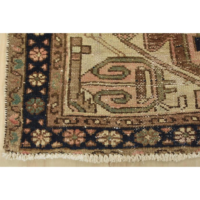 Hamedan Runner 3’5” X 9′ Pink Wool Semi-Antique Tribal Hand-Knotted Rug For Sale - Image 12 of 15