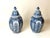 Blue and White Lidded Faience Urns by Tichelaar Makkum, 1930s, Set of 2 For Sale - Image 3 of 14