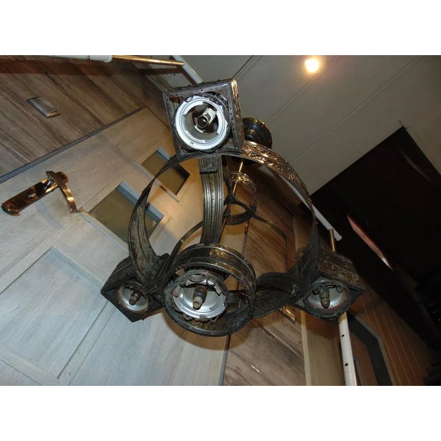 19th Century Brass Gas Ceiling Lamp For Sale - Image 6 of 12