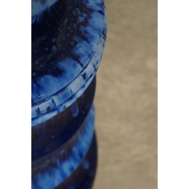 Large West German Blue Ceramic Vase, 1970s, in Very Good conditions. Designed 1970 to 1979 This piece has an attribution...