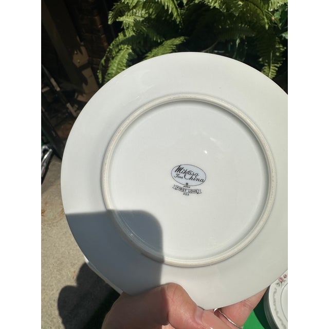 Mikasa First Love Collection of Plates and Tea Set With Pink Rose Accents For Sale - Image 4 of 11