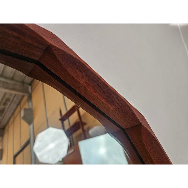 Brown Vintage Mirror by Dino Cavalli for Tredici, 1960 For Sale - Image 8 of 10