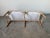 Vintage Hollywood Regency Style Faux Bamboo Carved Upholstered Bench For Sale - Image 11 of 12