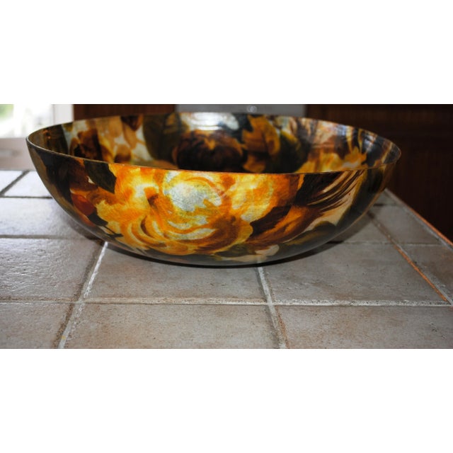 Vintage Fiberglass Fall Motif Serving Bowl For Sale - Image 6 of 9