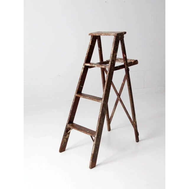 Vintage Painter's Wooden Folding Ladder For Sale - Image 13 of 13
